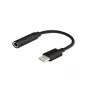 Kaapelisovitin SAVIO AK-35/B USB Type-C (3.1) pistoke 3,5 mm liitäntään, musta