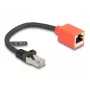 Verkkokaapeli DeLOCK RJ45 laitesuojausadapteri Cat.6A S/FTP 20 cm musta punainen