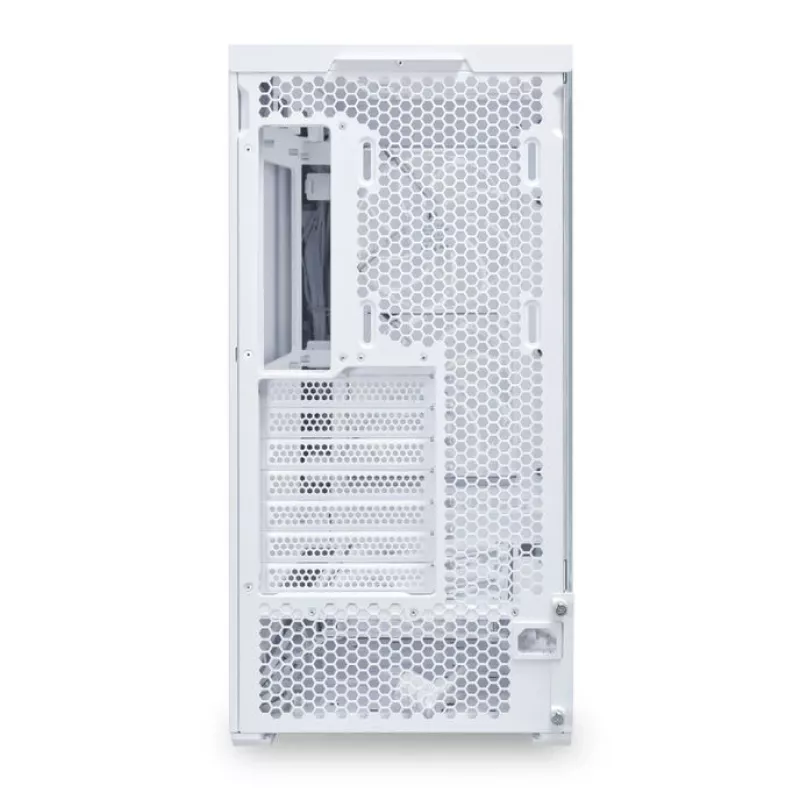 Midi Tower -PC-kotelo Lian Li LANCOOL 207 — valkoinen, läpinäkyvä paneeli, tukee ATX/MicroATX/MiniITX, ei virtalähdettä