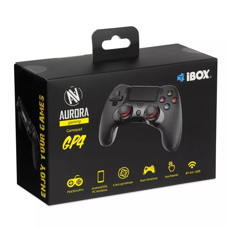 IBox IGP4 Gaming Peripheral musta Bluetooth-peliohjain analoginen/digitaalinen Android, PC, PlayStation 4, iOS