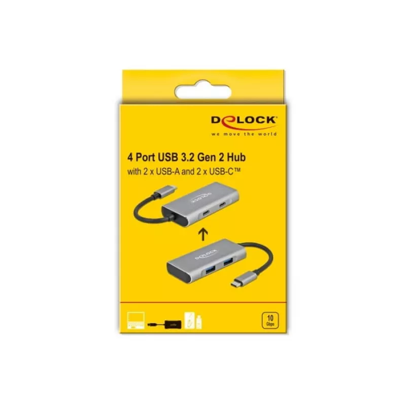 USB-keskitin DeLOCK ulkoinen USB 10 Gbps USB Type-C -keskitin 63260
