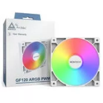Jäähdytystuuletin Montech GF120 PWM ARGB 120 mm valkoinen, PWM-ohjaus, ARGB-valaistus