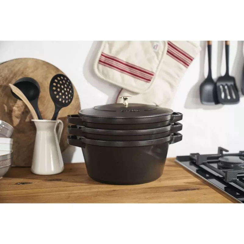 Staub La Cocotte 4,2 L pyöreä valurautainen haudutuspata