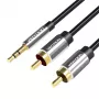 Vention 3,5 mm -kuulokeplugi 2RCA-uros audiokaapeli 1 m musta metalli