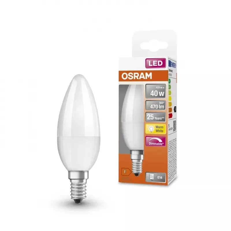 LED-lamppu Ledvance Parathom Classic E14 4,9 W lämmin valkoinen, E14-kanta