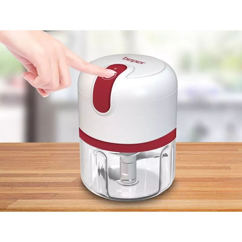 Beper P102ROB050 USB-ladattava silppuri, 0,25 L, 30 W, valkoinen/punainen