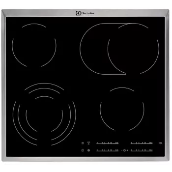 Electrolux EHF46547XK musta kalusteisiin asennettava keraaminen liesi, 4 vyöhykettä, kosketusohjaus