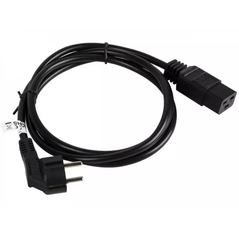 Virtajohto CEE 7/7 - IEC 320 C19 16A VDE 1,8M musta