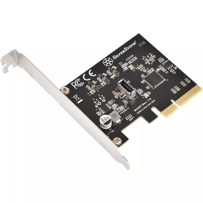 SilverStone SST-ECU07 PCIe 3.0 x4 USB 3.2 Gen 2x2 -sovituskortti, 1x sisäinen USB-C, matala profiili