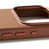 Mujjo Full Leather Case MagSafe -kotelo iPhone 17 Pro ruskea