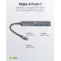 Goobay ohut 4-porttinen USB-keskitin USB-C – USB-A 5 Gbit/s - -pistoke USB 3.2> (79158)