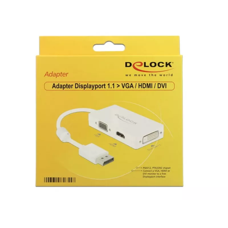 DeLOCK kaapeli 0,16 m DisplayPort VGA HDMI DVI-D