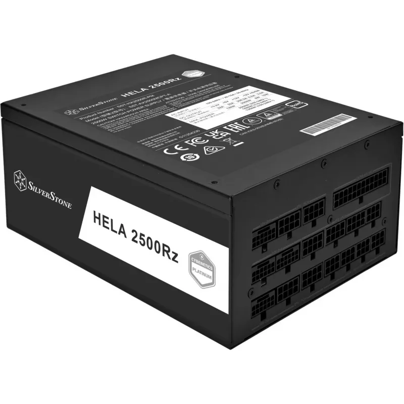 HELA 2500R, PC-virtalähde musta, 4x 12-pin High Power GPU, 7x PCIe, kaapelinhallinta, 2500 wattia