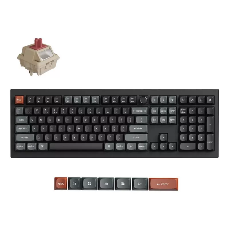 Mekaaninen Full-Size (100%) -näppäimistö Keychron V6 Ultra 8K — QWERTY, Bluetooth, RGB-LED, musta