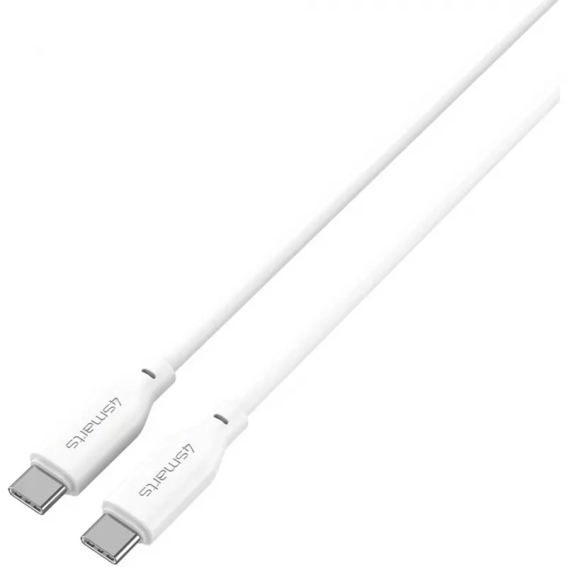 4smarts USB-C / USB-C -silikonikaapeli High Flex 60W 1,5 m valkoinen