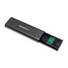 Qoltec 50312 M.2 NVMe SSD -kotelo, USB Type-C, musta