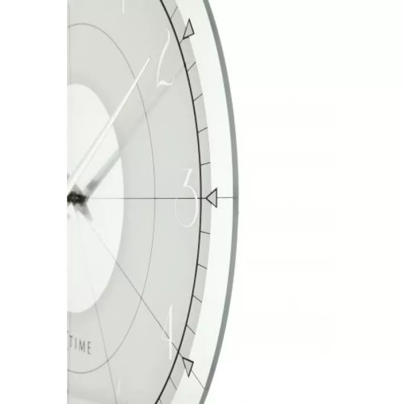 NeXtime kello 8125 Fancy Round, Ø43 cm, seinäkello, valkoinen/hopea