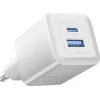 Vention 30W -laturi GaN-teknologialla, 1x USB-A, 1x USB-C (valkoinen)