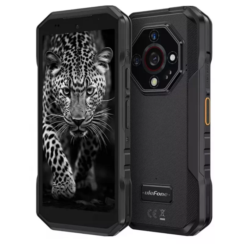 UleFone Armor X32 — 5,65 tuuman (14,3 cm), Android 14, 6 GB RAM, 128 GB, 48 MP kolmoiskamera, 5500 mAh, IP68/IP69K, Dual SIM, musta