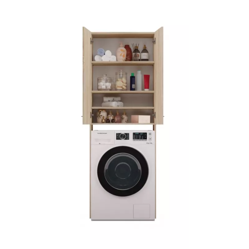 Kylpyhuoneen seinäkaappi top e shop POLA DD SONOMA, tammikehys, seinäkiinnitteinen, 4 hyllyä