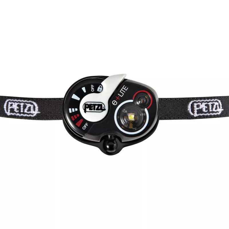 Otsalamppu Petzl e+LITE musta valkoinen