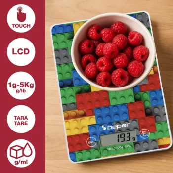Keittiövaaka Beper P102BIL005 – digitaalinen, 5 kg, 1 g, värikkäät kivet