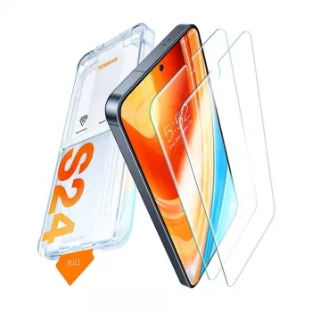 Karkaistu lasi näytönsuoja Torras Samsung S24+ -puhelimelle — 9H-kovuus, naarmuuntumaton