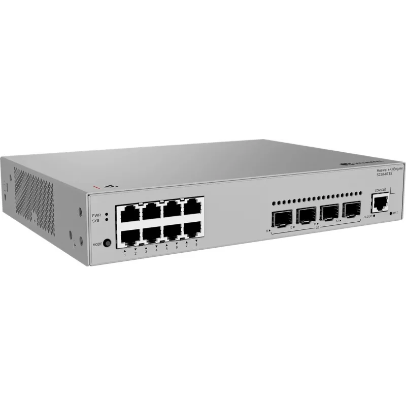 Huawei S220-8T4S Gigabit-kytkin, 4x SFP 8x LAN, 4x SFP