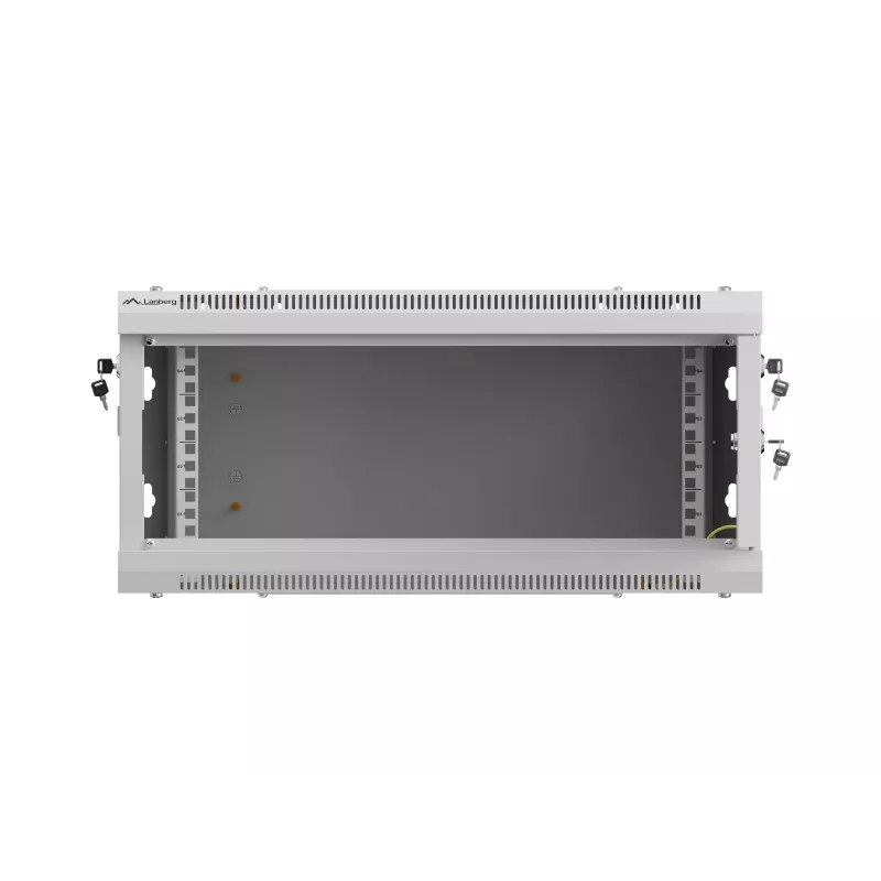 Seinäkiinnitteinen 19 tuuman asennuskaappi LANBERG WF01-6404-00S 4U 600×450 mm, harmaa