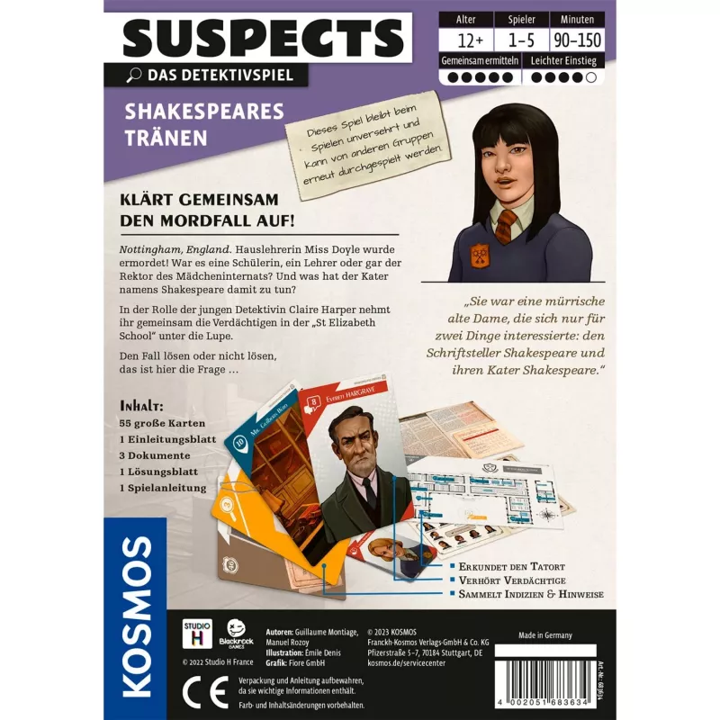 Suspects: Shakespeares Tears, korttipeli