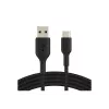 Kaapeli punottu USB-C USB-A 2 m musta
