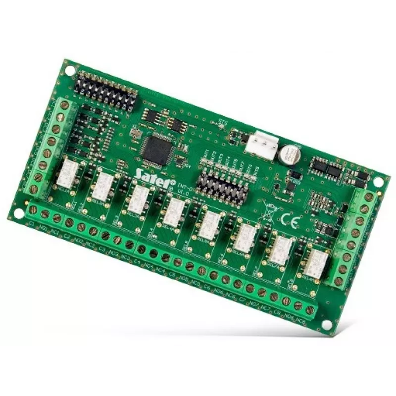SATEL INT-O lähtölaajennusmoduuli, 8 OC-/releulähtöä, RS-485