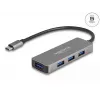 DeLOCK 63173 USB-keskitin Type-C 5000 Mbit/s musta