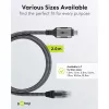 Ethernet-kaapeli USB-C 3.2 Gen2 uros > RJ-45 uros, LAN-sovitin musta/hopea, 2 metriä, punottu tekstiilivaippa