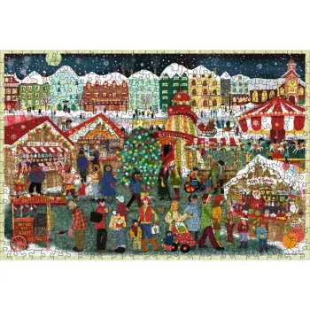 Palapeli Ravensburger Wooden Puzzle Christmas Market — 500 osaa, puupalapeli