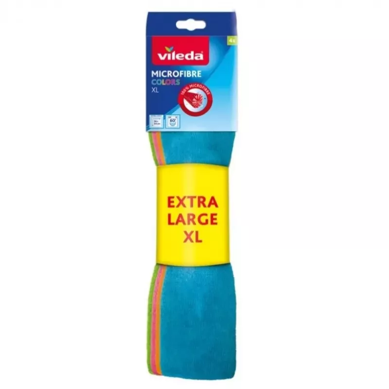 Puhdistusliina Vileda mikrokuituliina Colors Extra Large 4 kpl