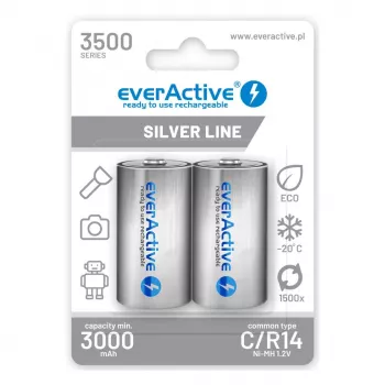 Uudelleenladattavat paristot everActive R14/C Ni-MH 3500 mAh käyttövalmis
