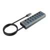 USB-keskitin Akasa AK-HB-21BKCM alumiini USB 3.2 Gen 1 5000 Mbit/s