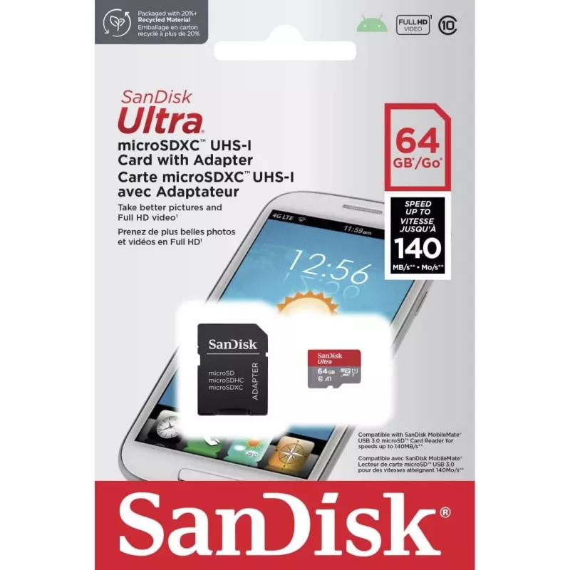 SANDISK SDSQUAB-064G-GN6TA -flash-muistikortti 64GB