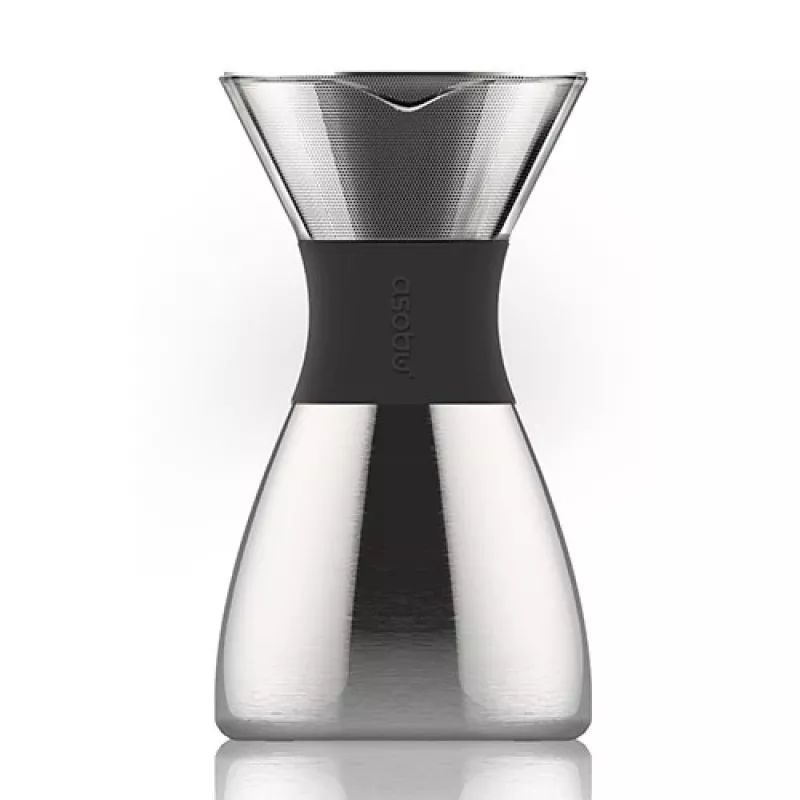 Asobu PourOver Cold Brew -kahvinkeitin musta, hopea