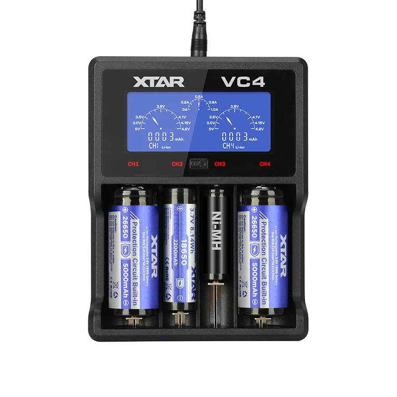 XTAR VC4 kotitalousakkujen USB-laturi