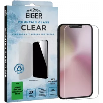 Eiger Mountain Glass Clear karkaistu lasi -näytönsuoja iPhone SE 2025 / iPhone 14 / iPhone 13 EGSP01024