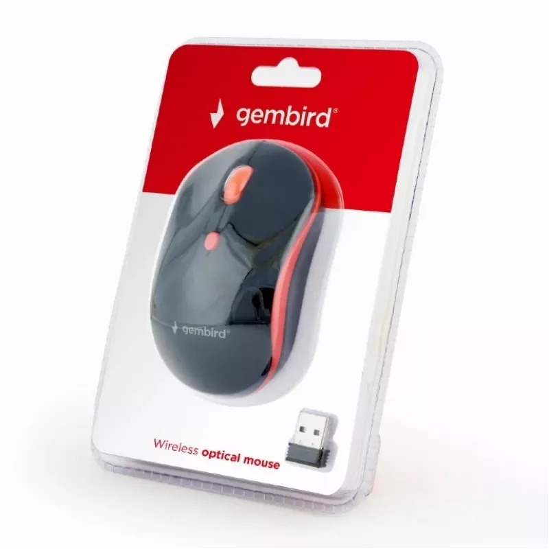 GEMBIRD MUSW-4B-03-R langaton optinen hiiri MUSW-4B-03-R 1600 DPI nano USB musta-punainen