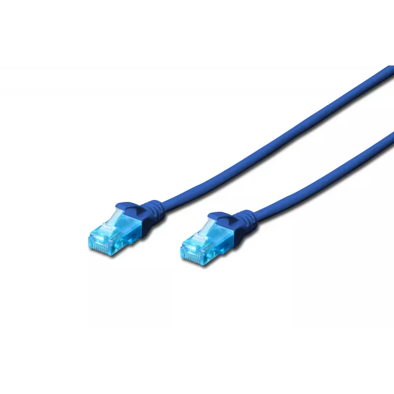 Verkkokaapeli U/UTP Cat.5e PVC 0,5 m sininen