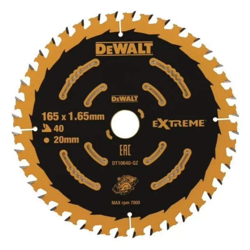 DeWALT DT10640-QZ Extreme pyörösahan terä, 165 mm, 40 hammasta, 20 mm reikä, puulle