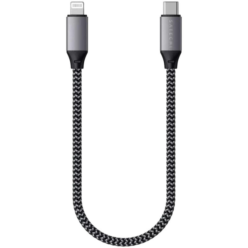 Satechi ST-TCL10M USB-kaapeli 0,25 m USB-C USB-C/Lightning musta harmaa