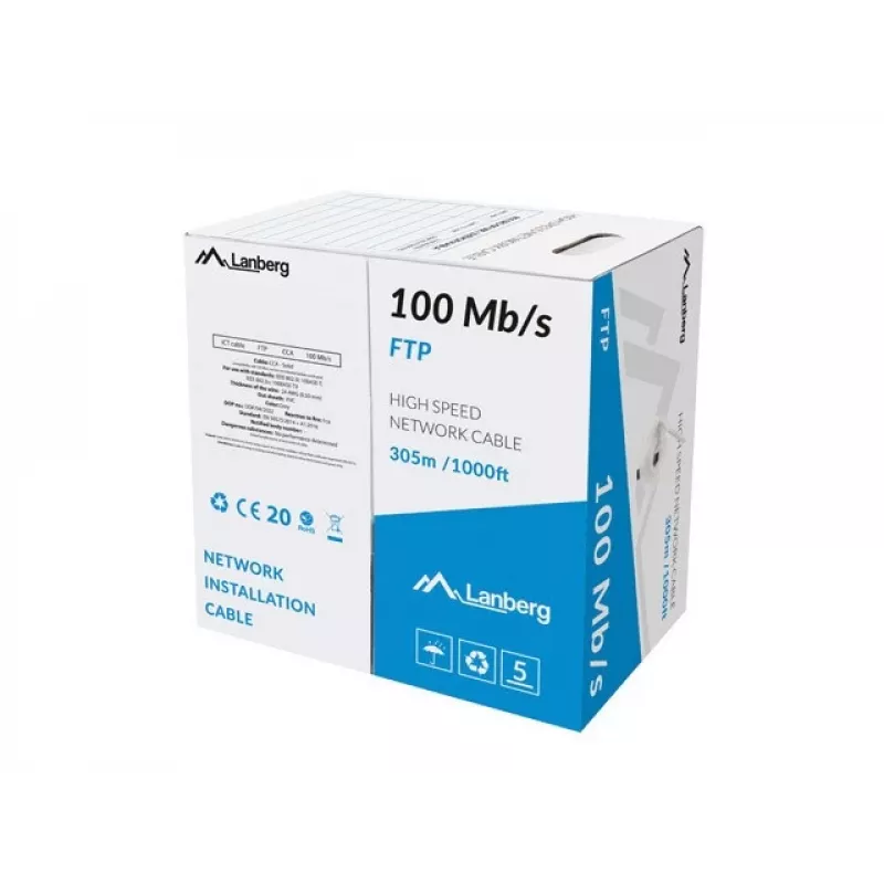 Lanberg LCF5-10CC-0305-S verkkokaapeli harmaa 305 m Cat5 F/UTP (FTP)
