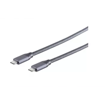 S/CONN 13-47030 USB-kaapeli USB 3.2 Gen 2x2 2 m USB C harmaa