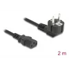 Virtajohto DELOCK 81567 CEE 7/7 (ST) 90° - IEC C13, 2 m, 3x1,00 mm