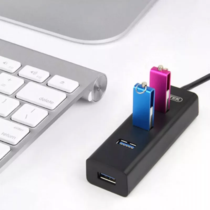 UNITEK Y-3089 USB-keskitin USB 3.2 Gen 1 (3.1 Gen 1) Type-A 5000 Mbit/s musta